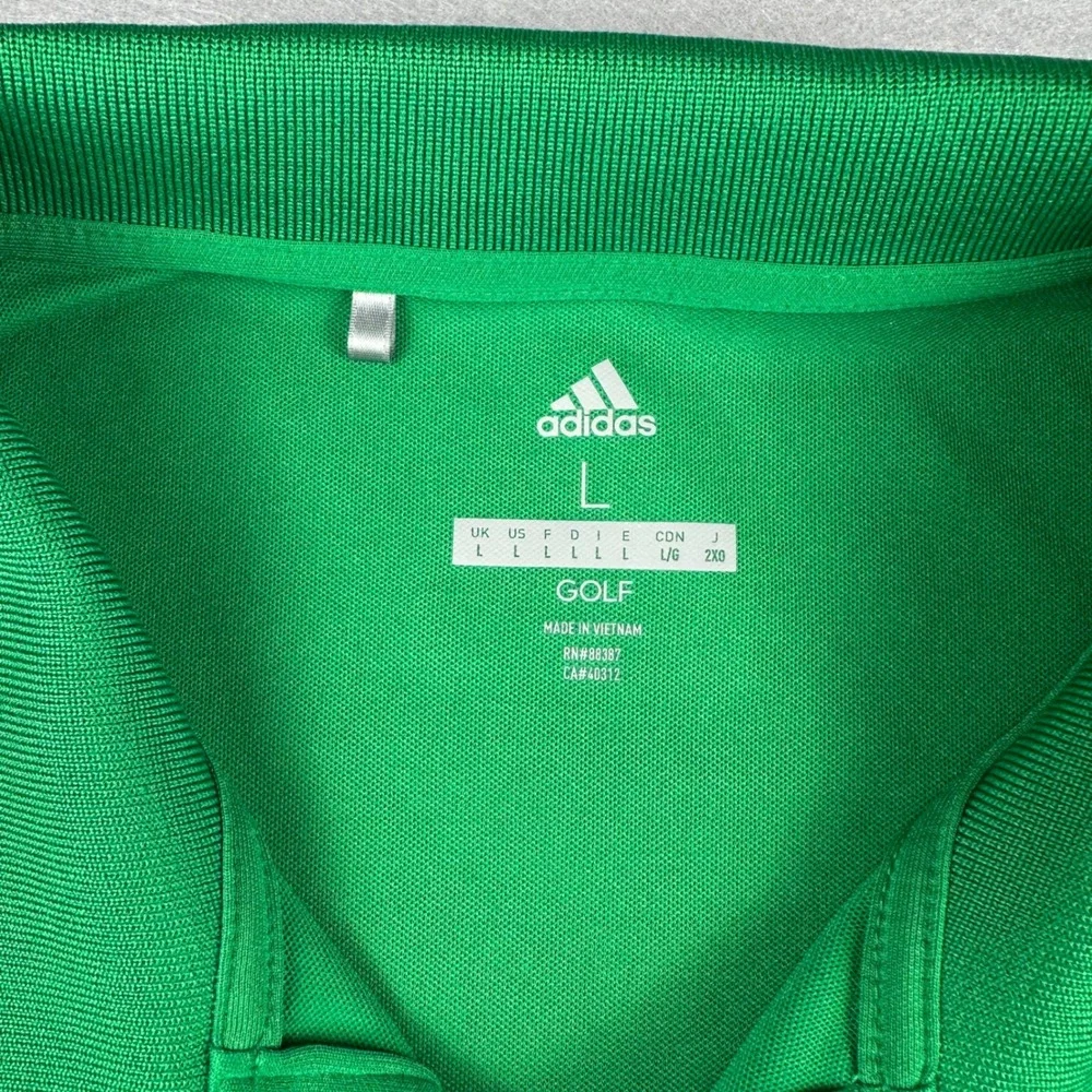 Adidas Golf Mens Large Green PGA Member Performance Polo Shirt Middle Atlantic